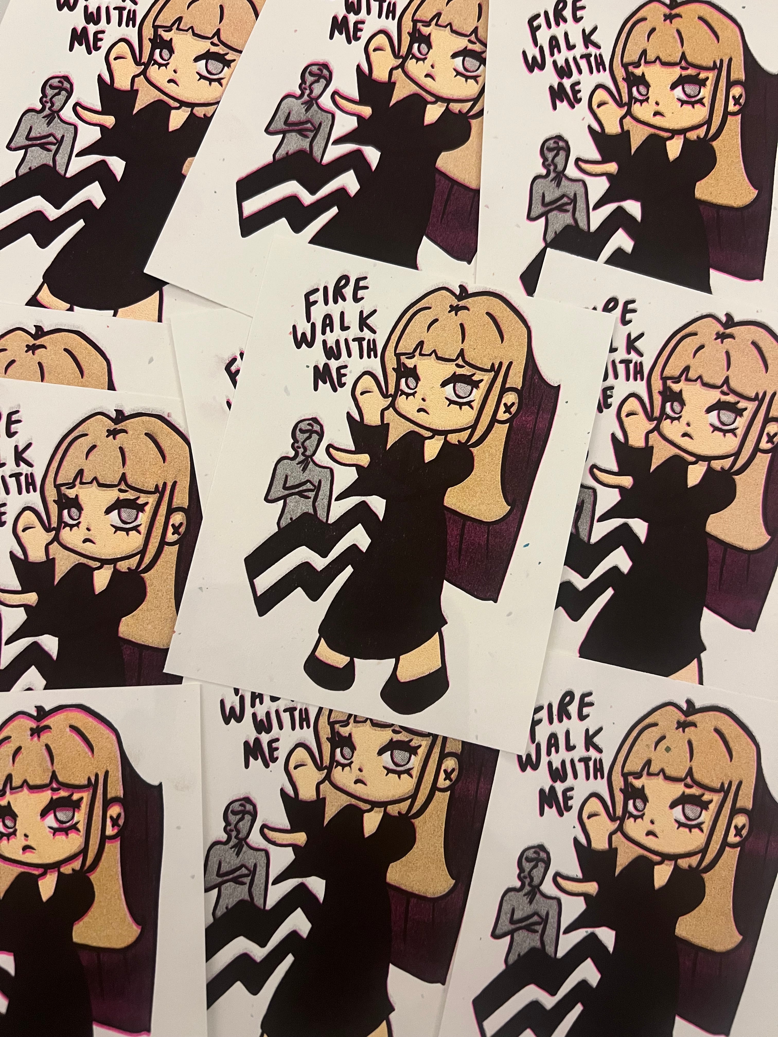 fire walk with me riso mini prints ^_−☆