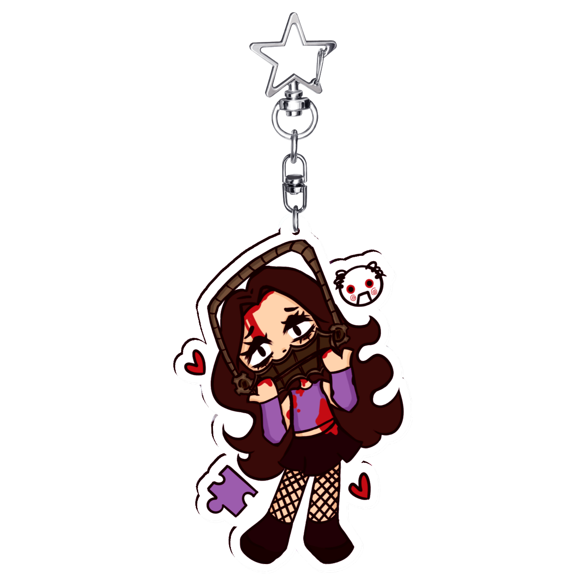 ⤷ ゛amanda reverse bear trap acrylic keychain ˎˊ˗