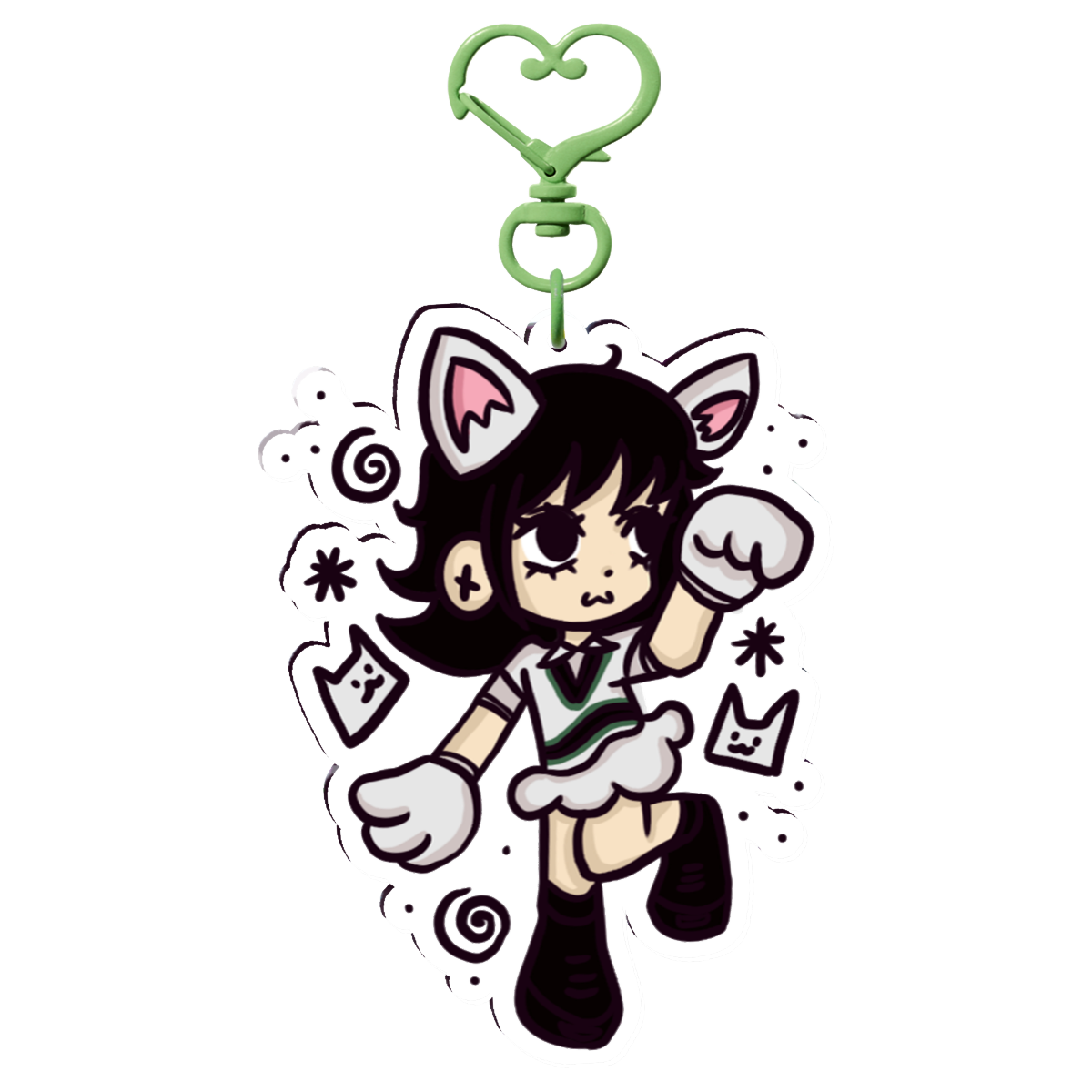 ‧₊ ᵎᵎ yves white cat keychain 🍎 ⋅ ˚✮