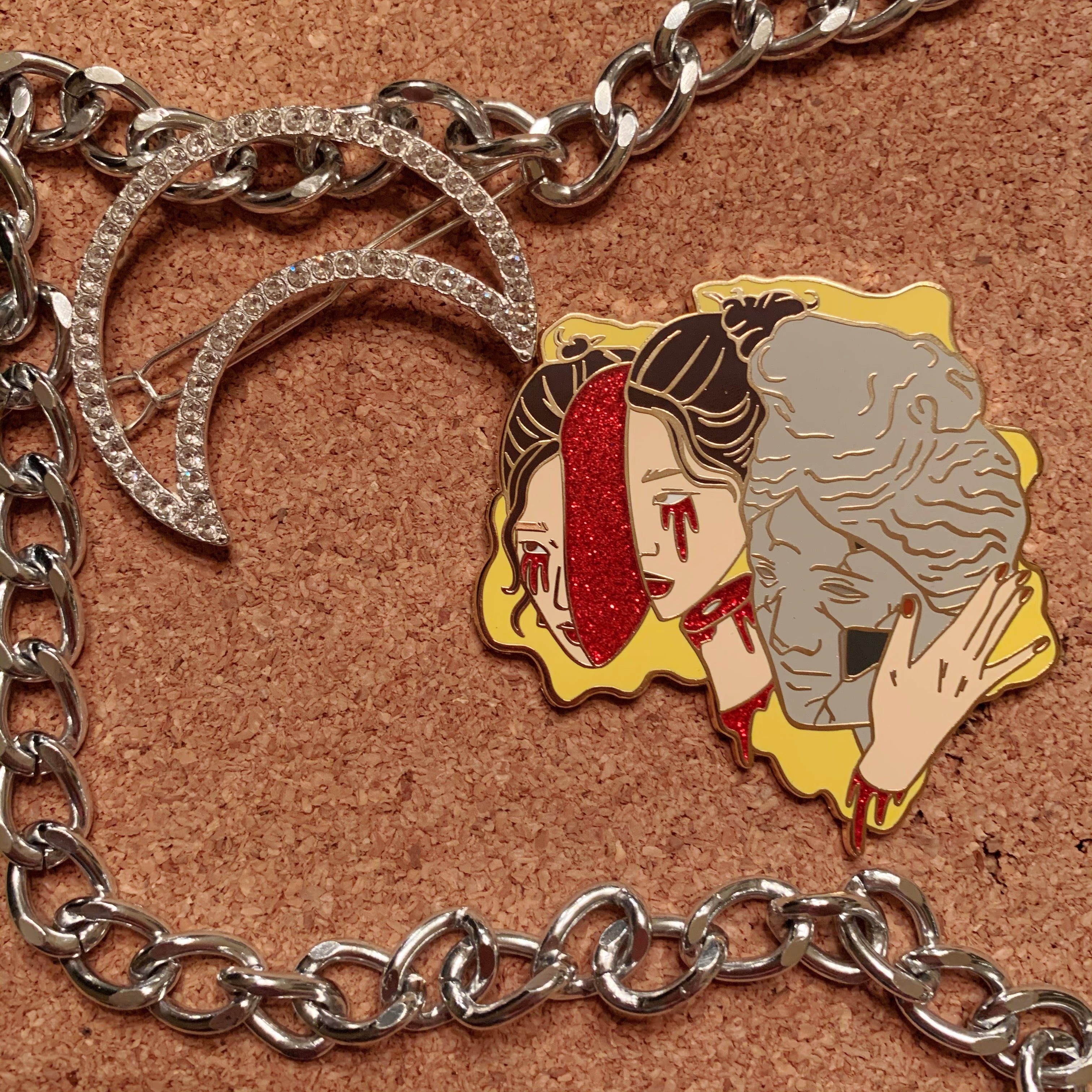 ꒷꒦ ˖ ° red velvet horror inspired enamel pins 🪓 ⋆ ｡