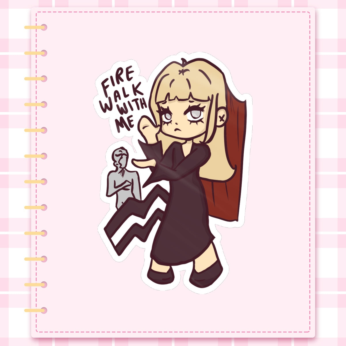 ⤷ ゛laura palmer fire walk with me stickers ˎˊ˗