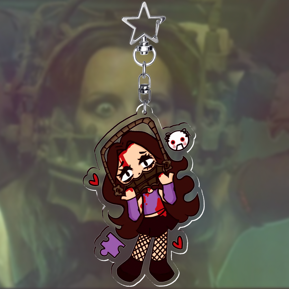 ⤷ ゛amanda reverse bear trap acrylic keychain ˎˊ˗