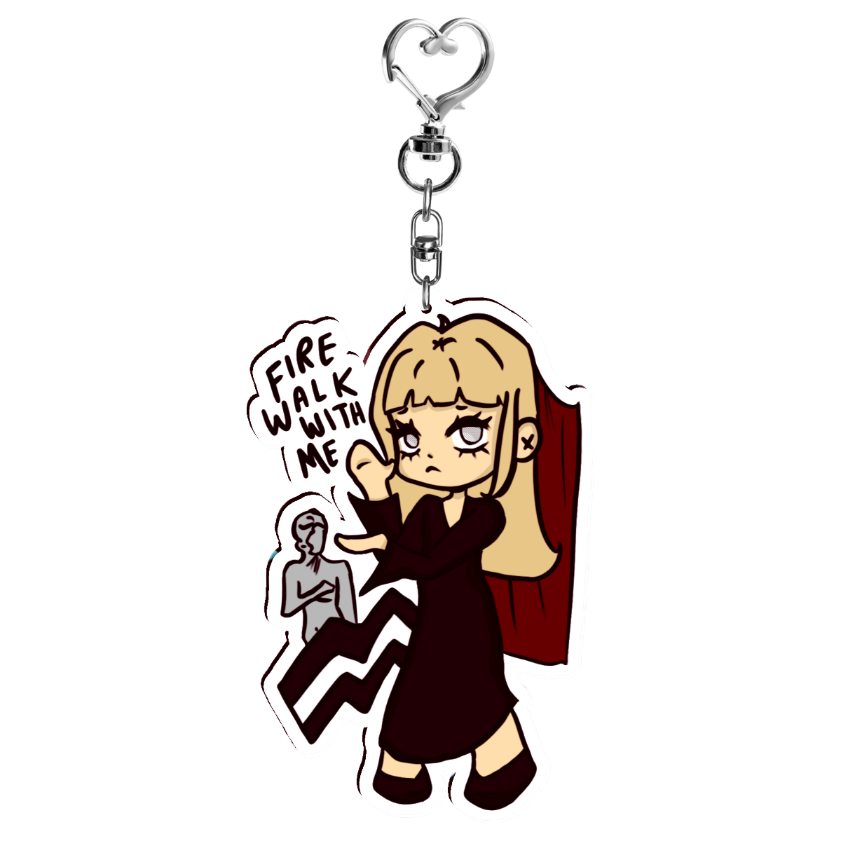 ⤷ ゛laura fire walk with me keychain ˎˊ˗