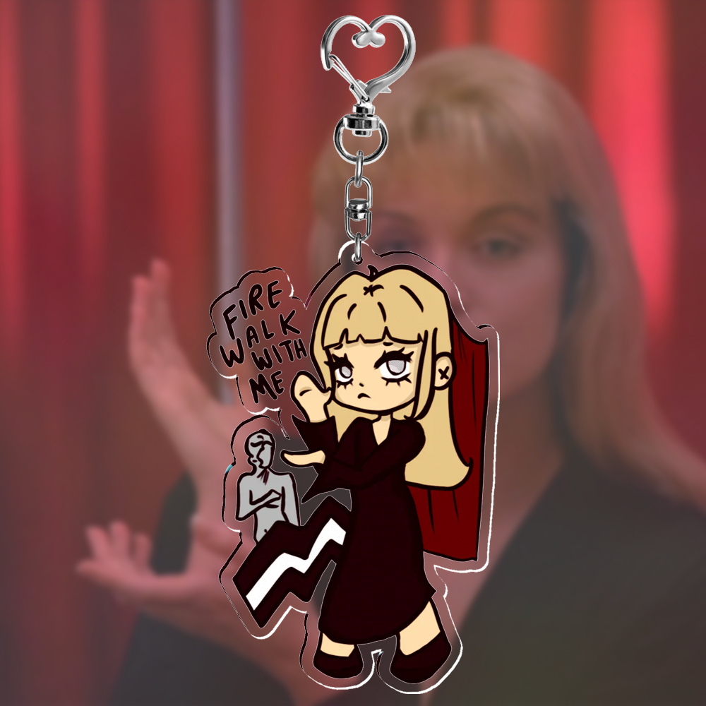 ⤷ ゛laura fire walk with me keychain ˎˊ˗